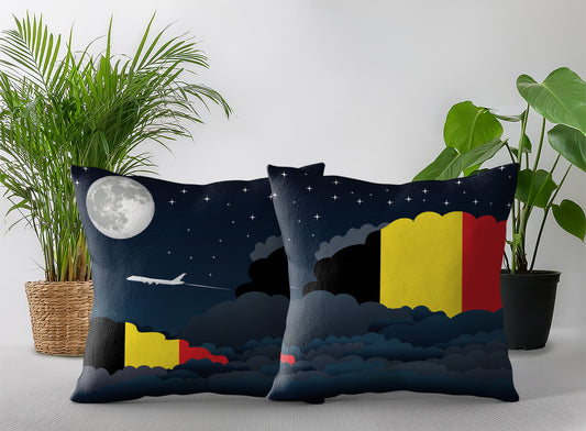 Belgium Night Clouds Pillow Case and Pillow Throw