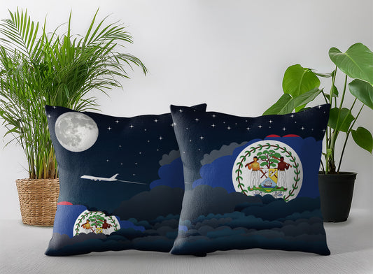 Belize Night Clouds Pillow Case and Pillow Throw