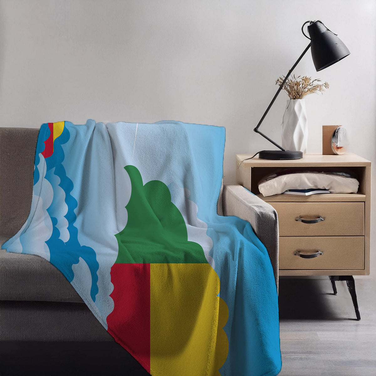 Benin Day Clouds Blanket Throw