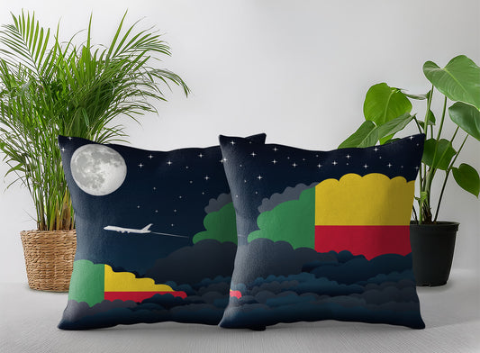 Benin Night Clouds Pillow Case and Pillow Throw