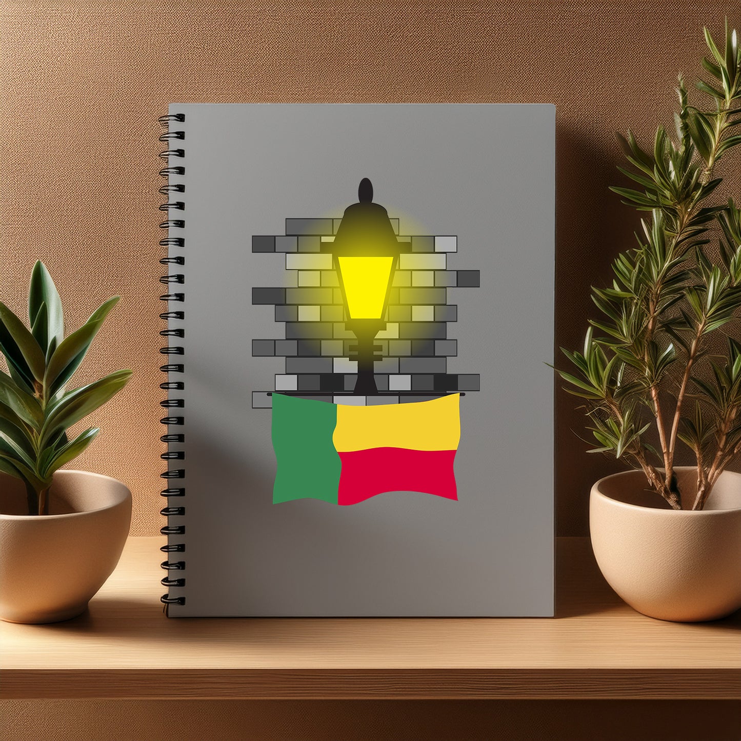 Benin  Street Lamp Bricks Notebook