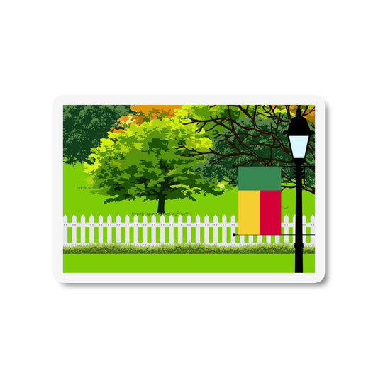 Benin Trees Street Lamp Fridge Magnet