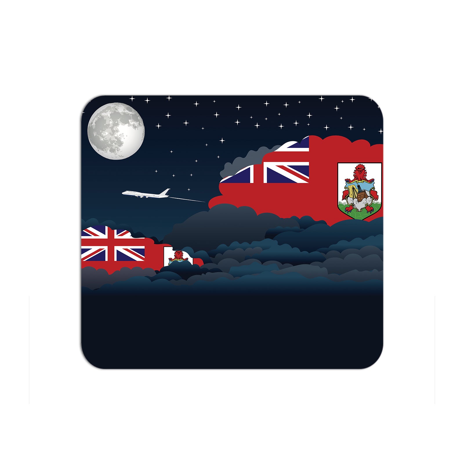 Bermuda Airplane Airport Flight Night Clouds Mousepad 