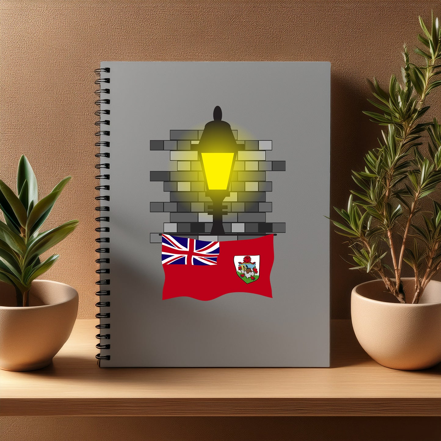 Bermuda  Street Lamp Bricks Notebook