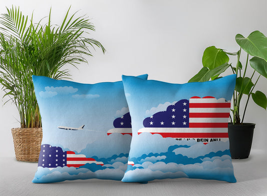 Bikini Atoll Day Clouds Pillow Case and Pillow Throw
