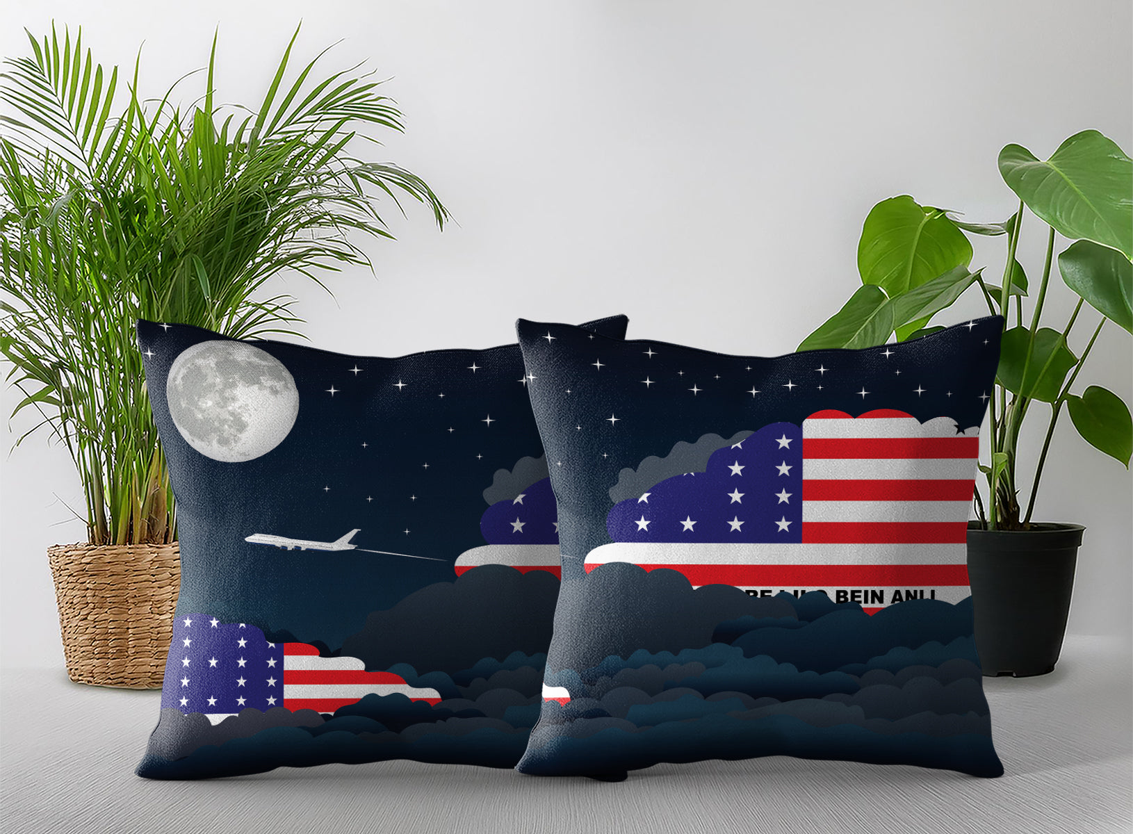 Bikini Atoll Night Clouds Pillow Case and Pillow Throw