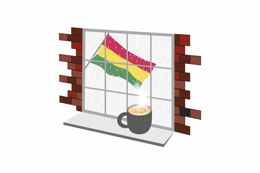 Bolivia Coffee Rain Window Fridge Magnet