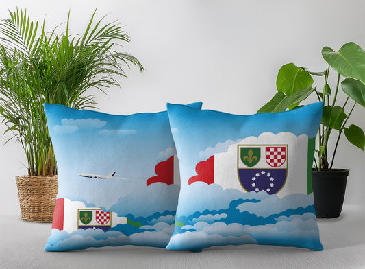 Bosnia Case and Herzegovina Federation of Day Clouds Pillow Case and Pillow Throw