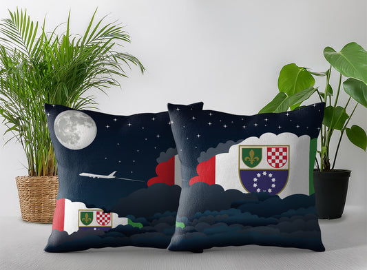 Bosnia Case and Herzegovina Federation of Night Clouds Pillow Case and Pillow Throw