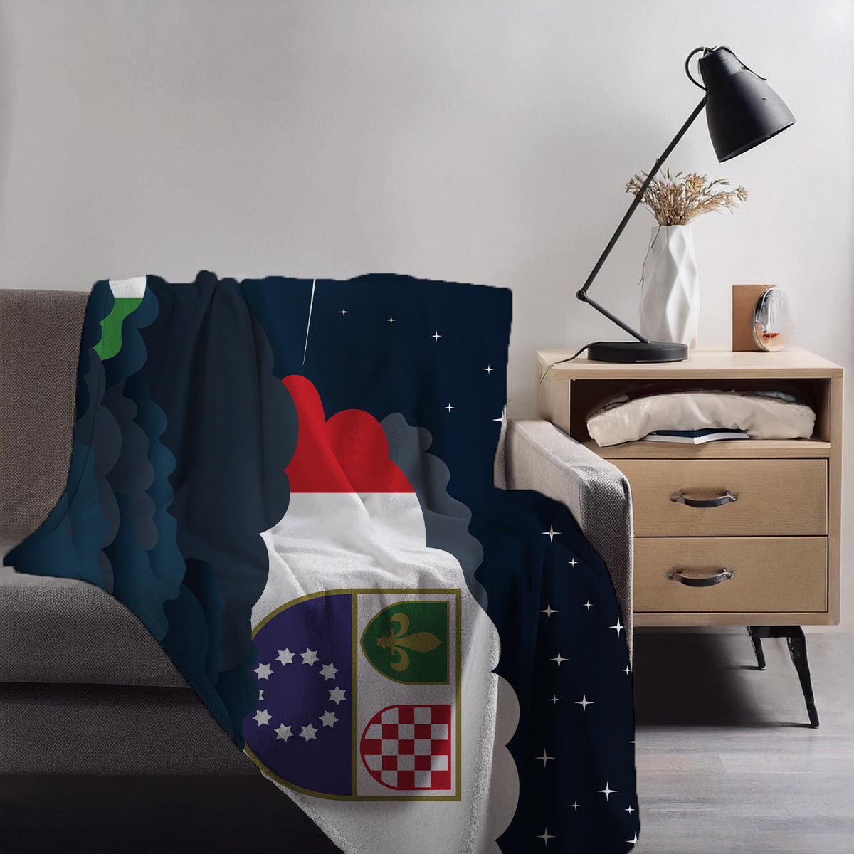 Bosnia Case and Herzegovina Federation of Night Clouds Blanket Throw