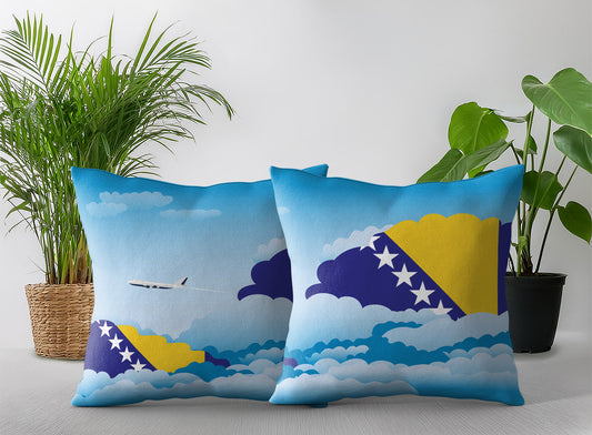 Bosnia Case and Herzegovina Day Clouds Pillow Case and Pillow Throw