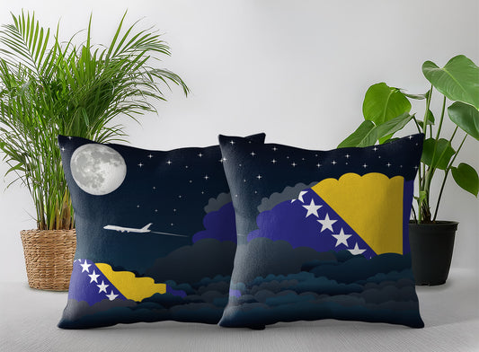 Bosnia Case and Herzegovina Night Clouds Pillow Case and Pillow Throw