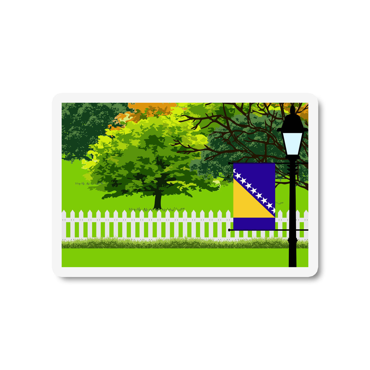 Bosnia Herzegovina Trees Street Lamp Fridge Magnet
