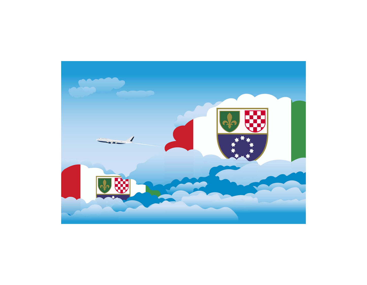 Bosnia Case and Herzegovina Federation of Day Clouds Blanket Throw