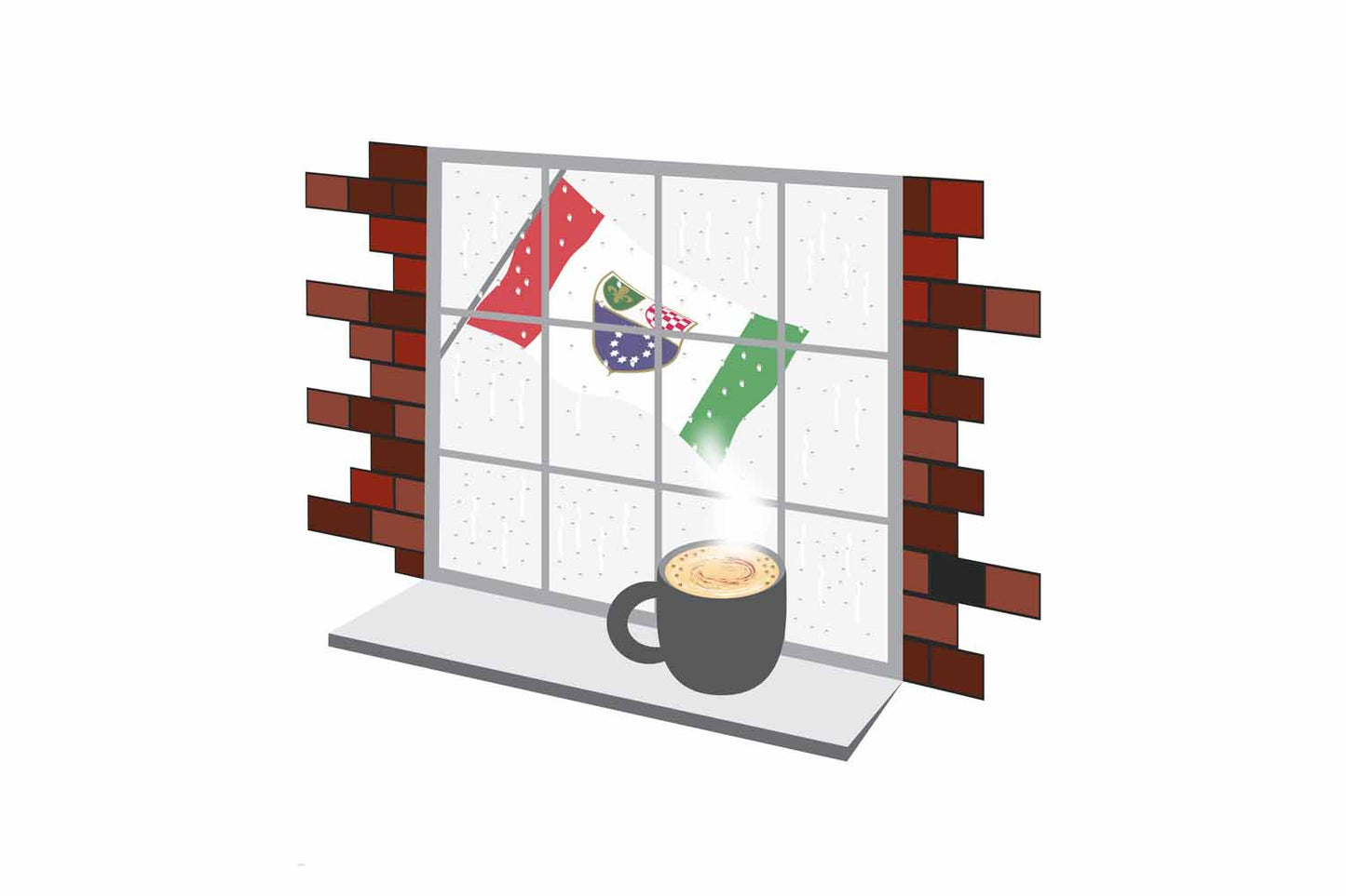 Bosnia and Herzegovina Federation of Coffee Rain Window Fridge Magnet