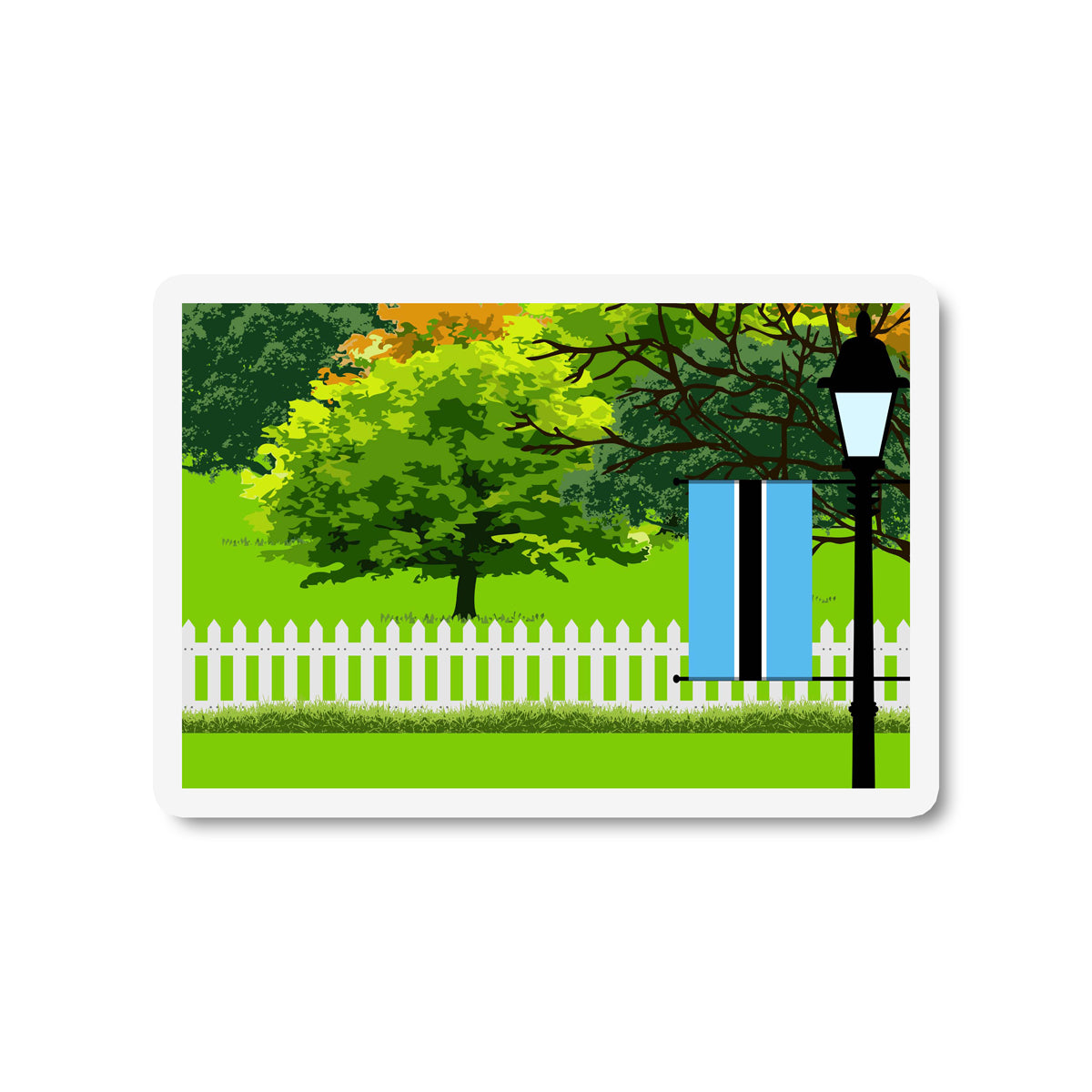 Botswana Trees Street Lamp Fridge Magnet