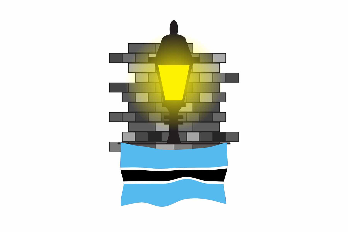 Botswana Street Lamp Bricks Fridge Magnet