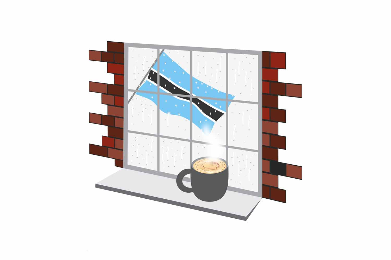 Botswana Coffee Rain Window Fridge Magnet
