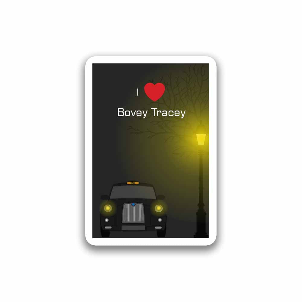 Bovey Tracey Taxi Black Fridge Magnet
