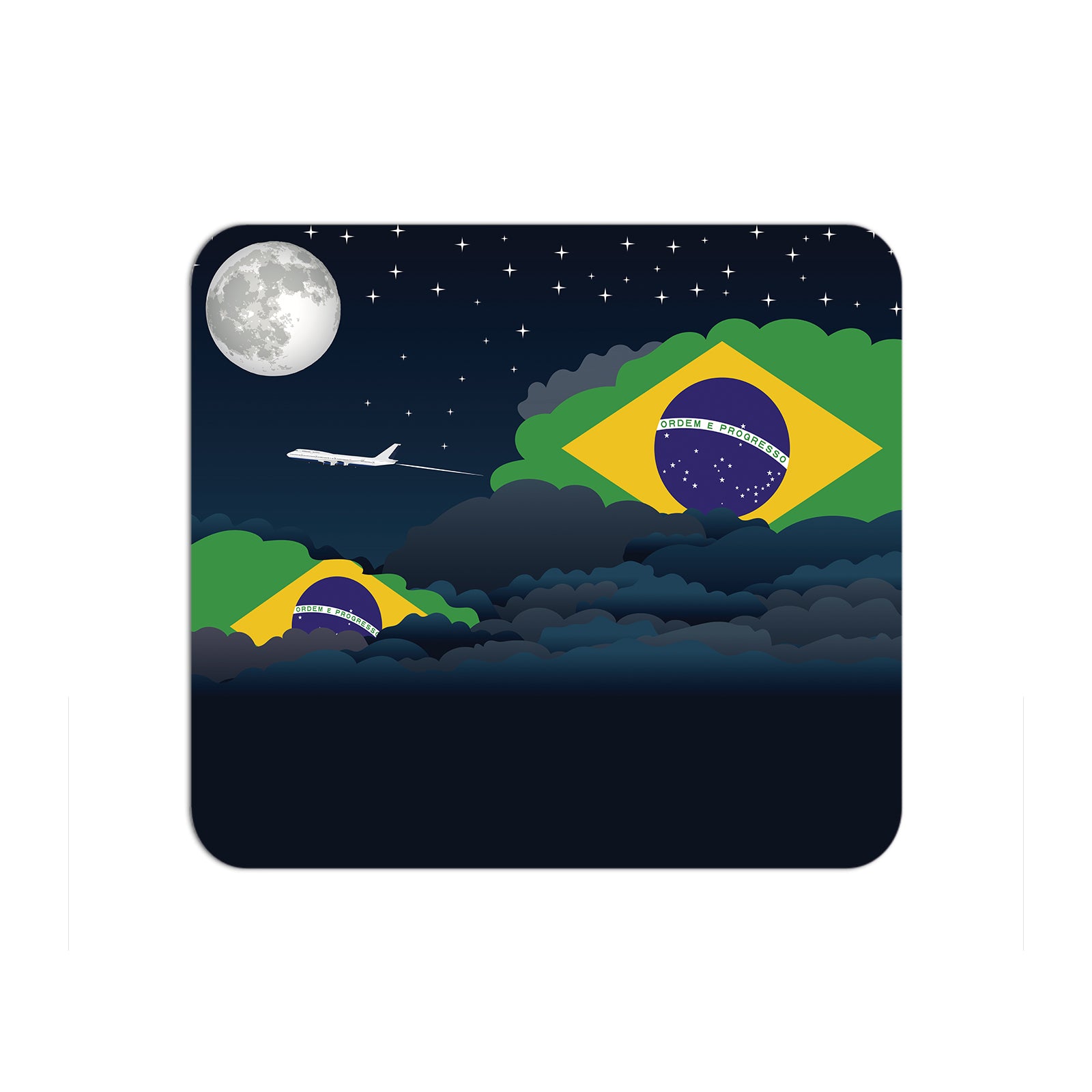 Brazil Airplane Airport Flight Night Clouds Mousepad 