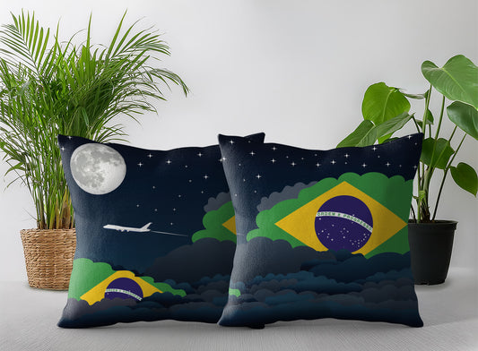 Brazil Night Clouds Pillow Case and Pillow Throw