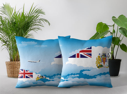 British Antarctic Territory Day Clouds Pillow Case and Pillow Throw