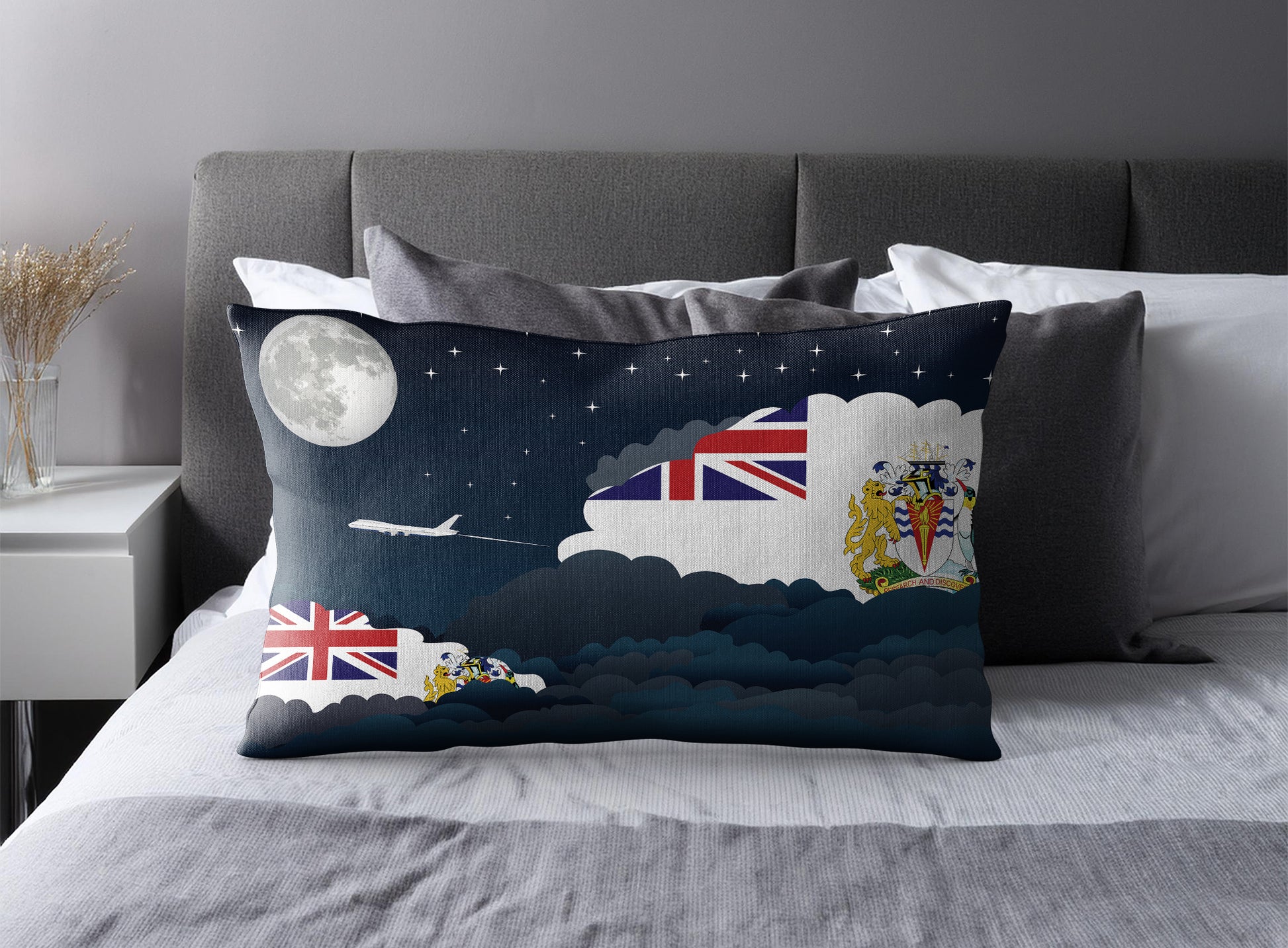 British Antarctic Territory Night Clouds Pillow Case and Pillow Throw