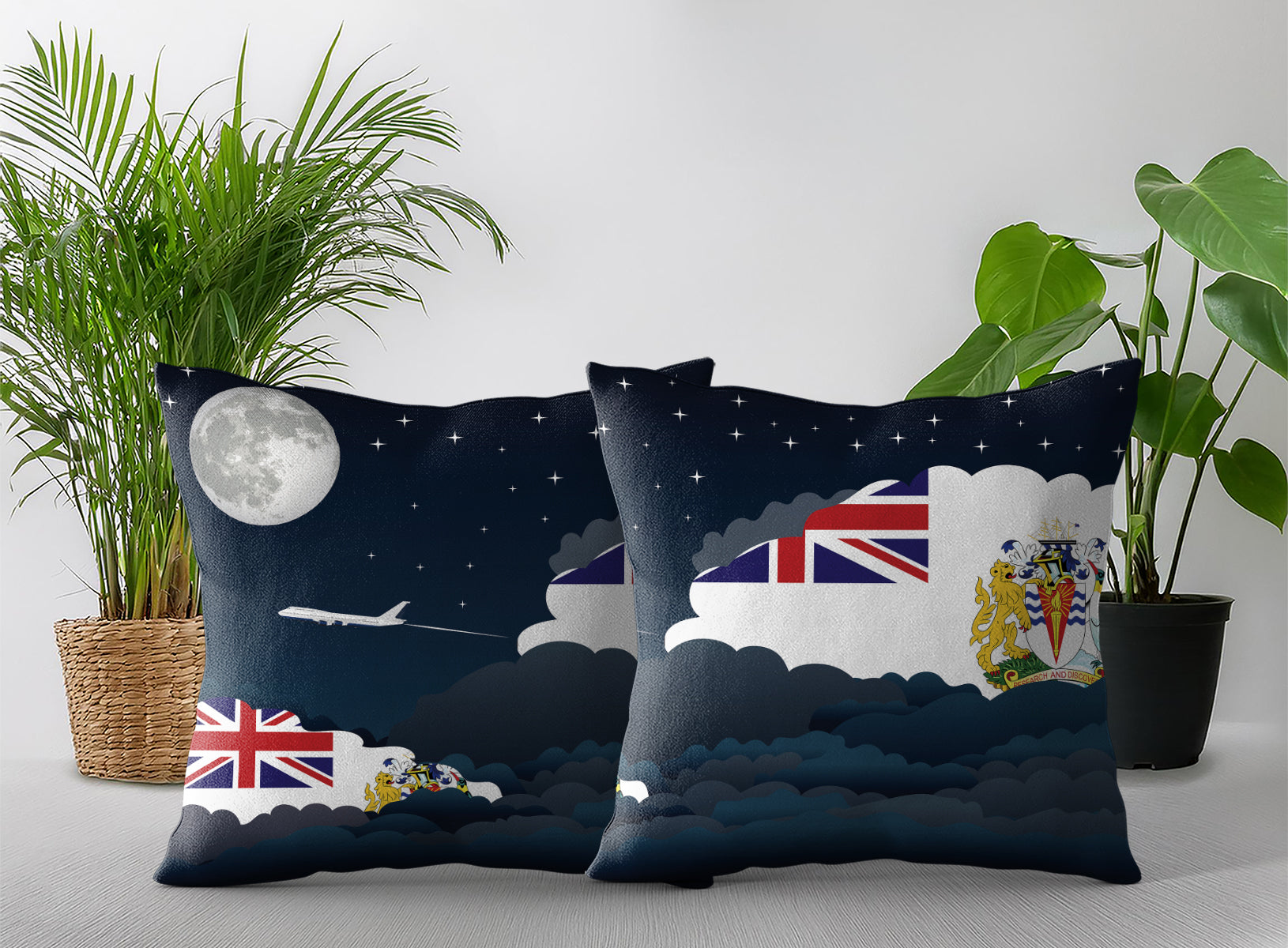 British Antarctic Territory Night Clouds Pillow Case and Pillow Throw