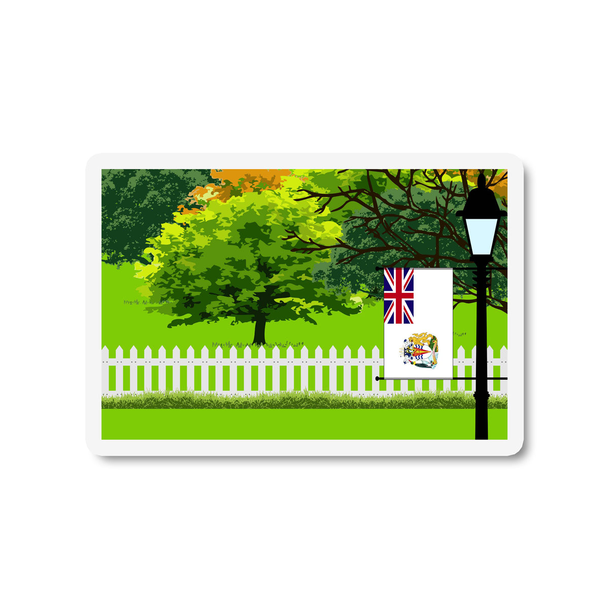 British Antarctic Territory Trees Street Lamp Fridge Magnet
