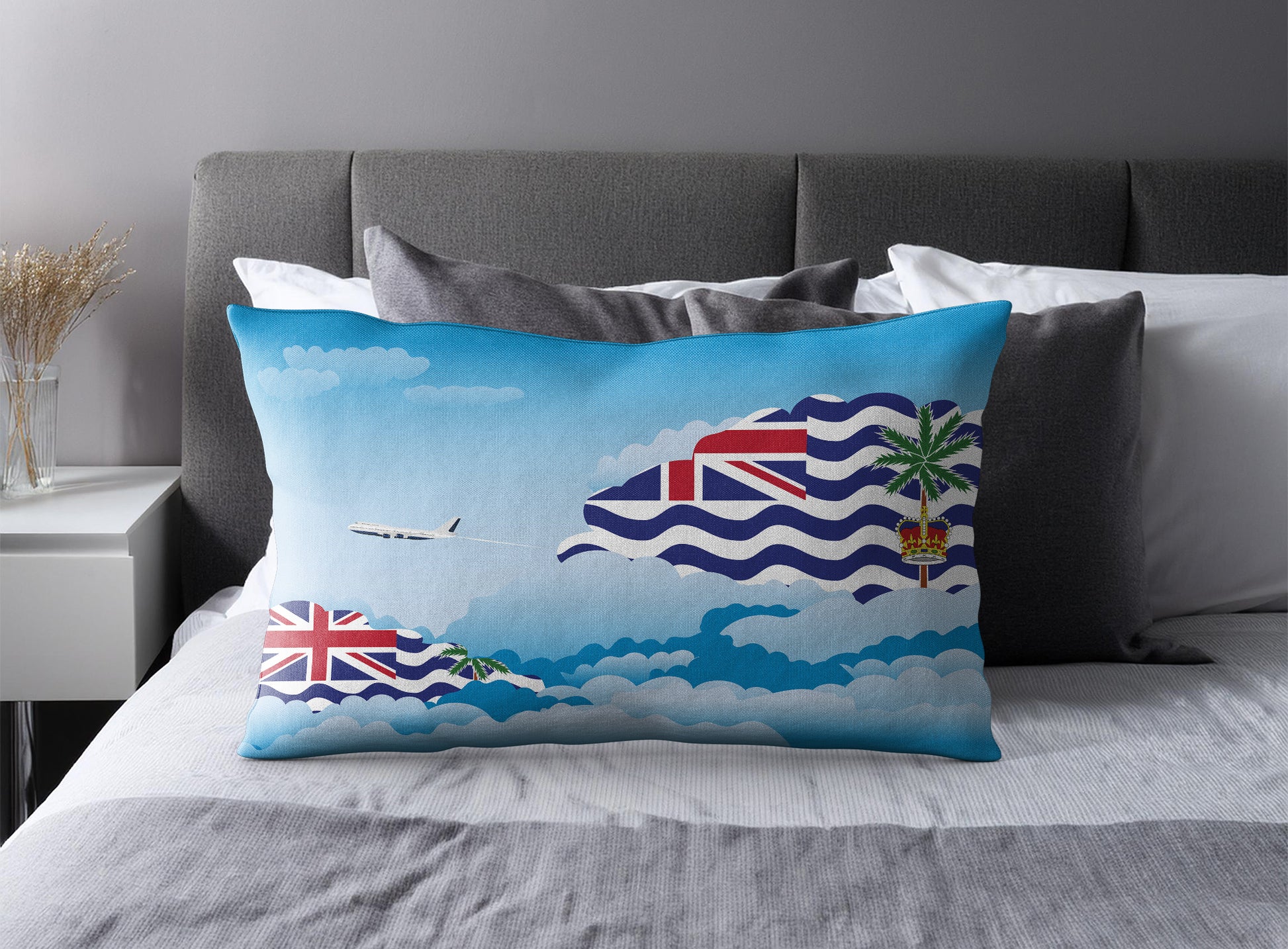 British Indian Ocean Territory Day Clouds Pillow Case and Pillow Throw