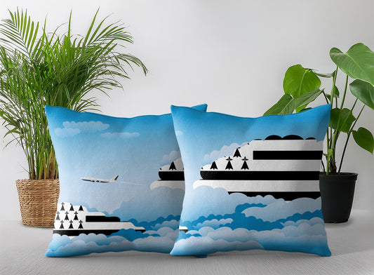 Brittany Day Clouds Pillow Case and Pillow Throw