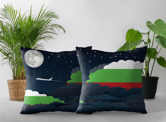 Bulgaria Night Clouds Pillow Case and Pillow Throw