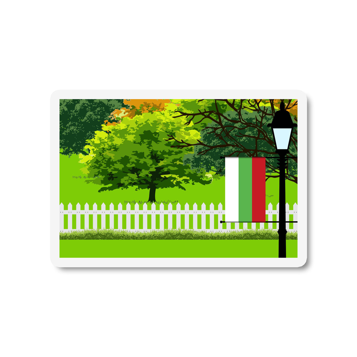 Bulgaria Trees and Street Lamp Sticker