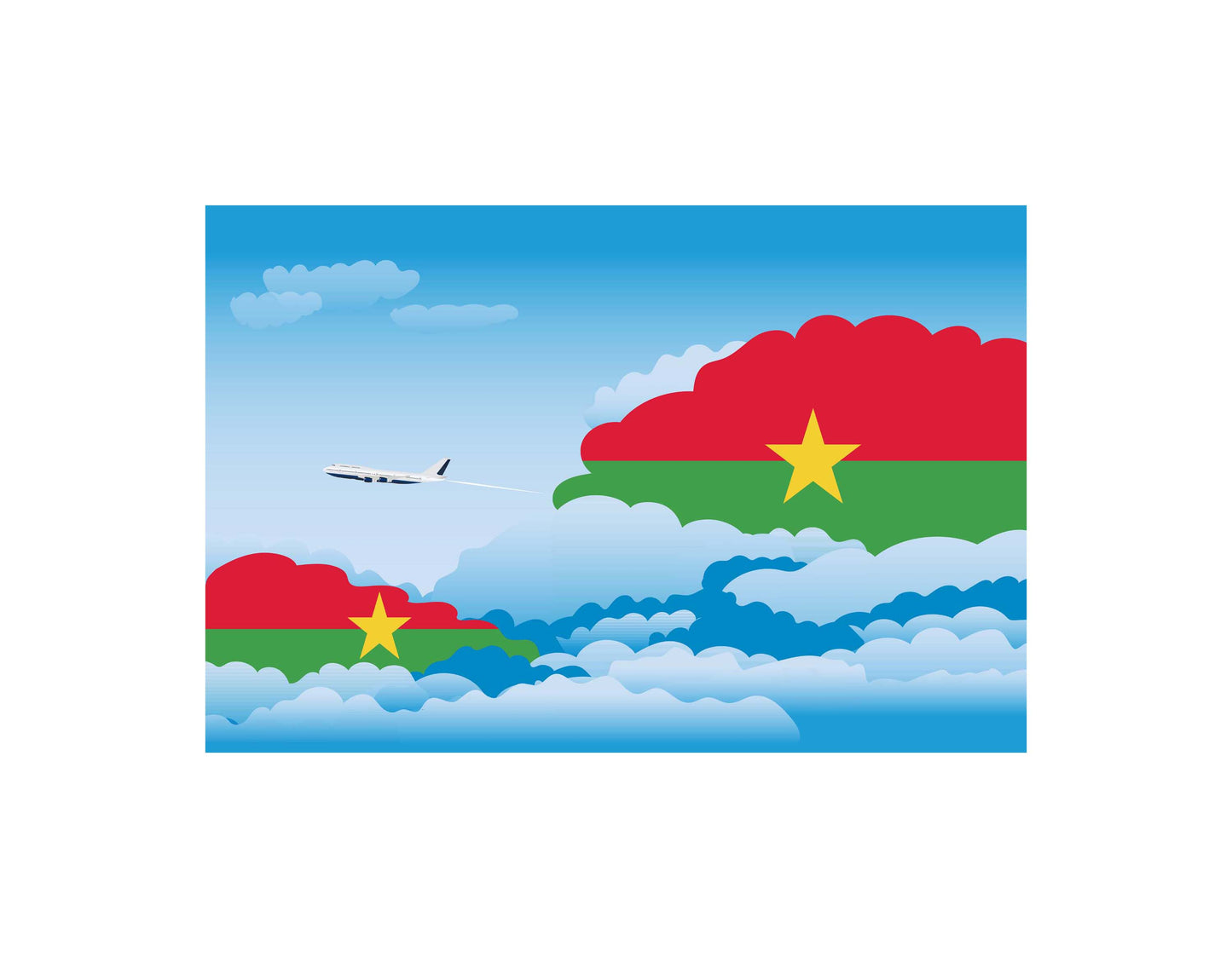 Burkina Faso Day Clouds Blanket Throw