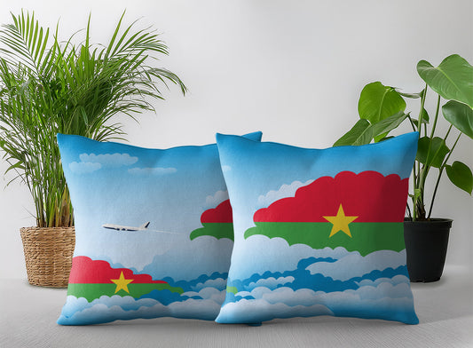 Burkina Faso Day Clouds Pillow Case and Pillow Throw