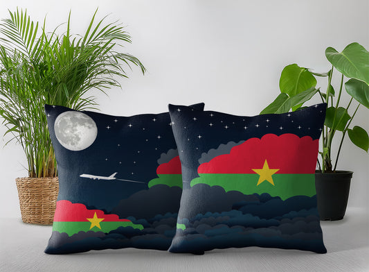 Burkina Faso Night Clouds Pillow Case and Pillow Throw