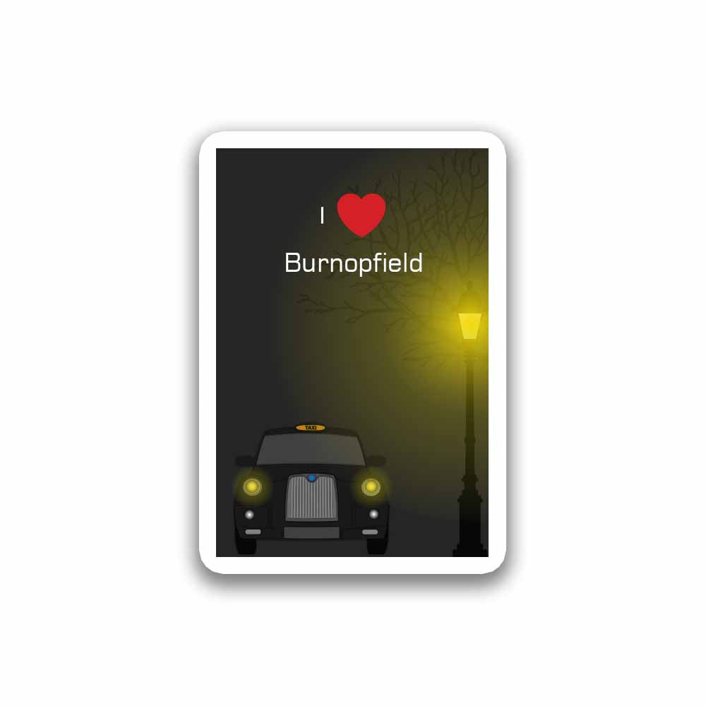 Burnopfield Taxi Black Fridge Magnet