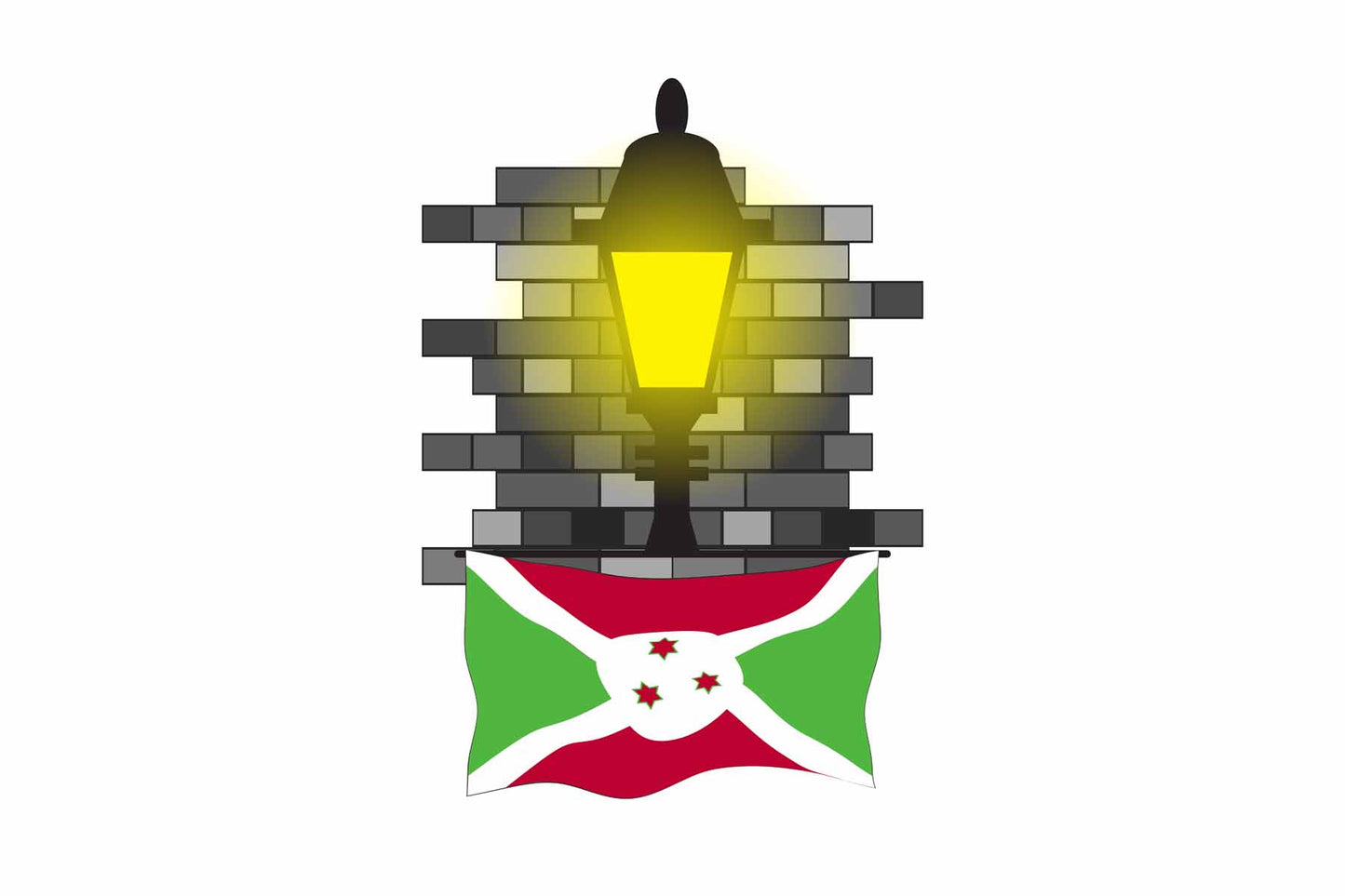 Burundi Street Lamp Bricks Fridge Magnet