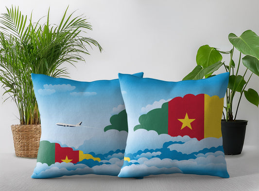 Cameroon Day Clouds Pillow Case and Pillow Throw