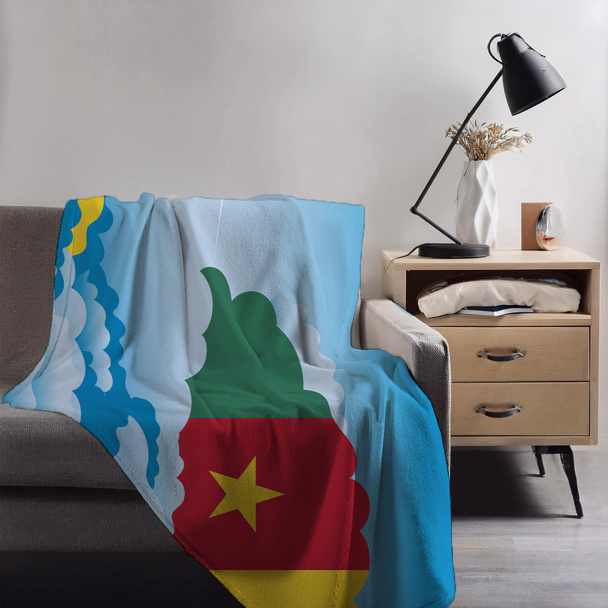 Cameroon Day Clouds Blanket Throw