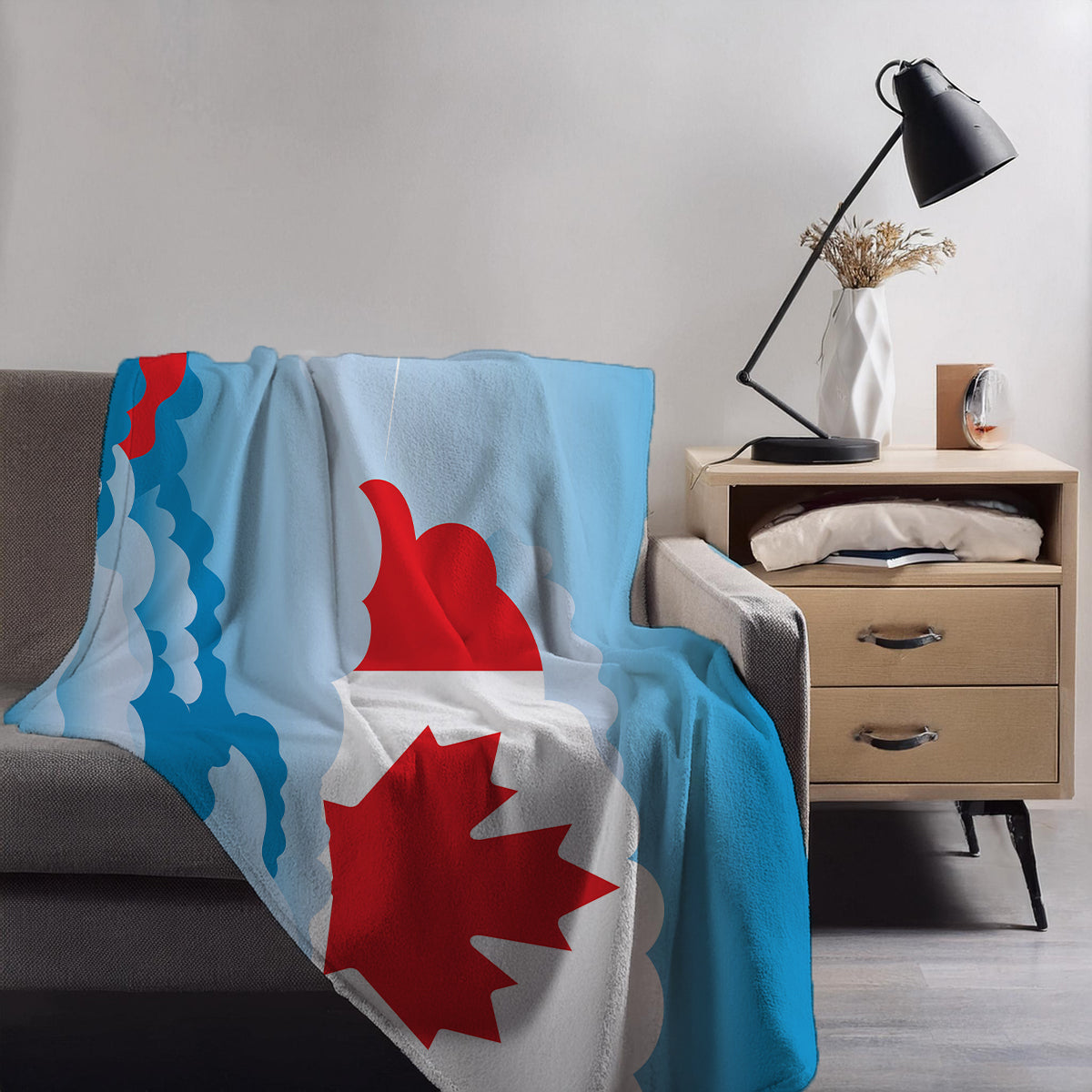 Canada Day Clouds Blanket Throw