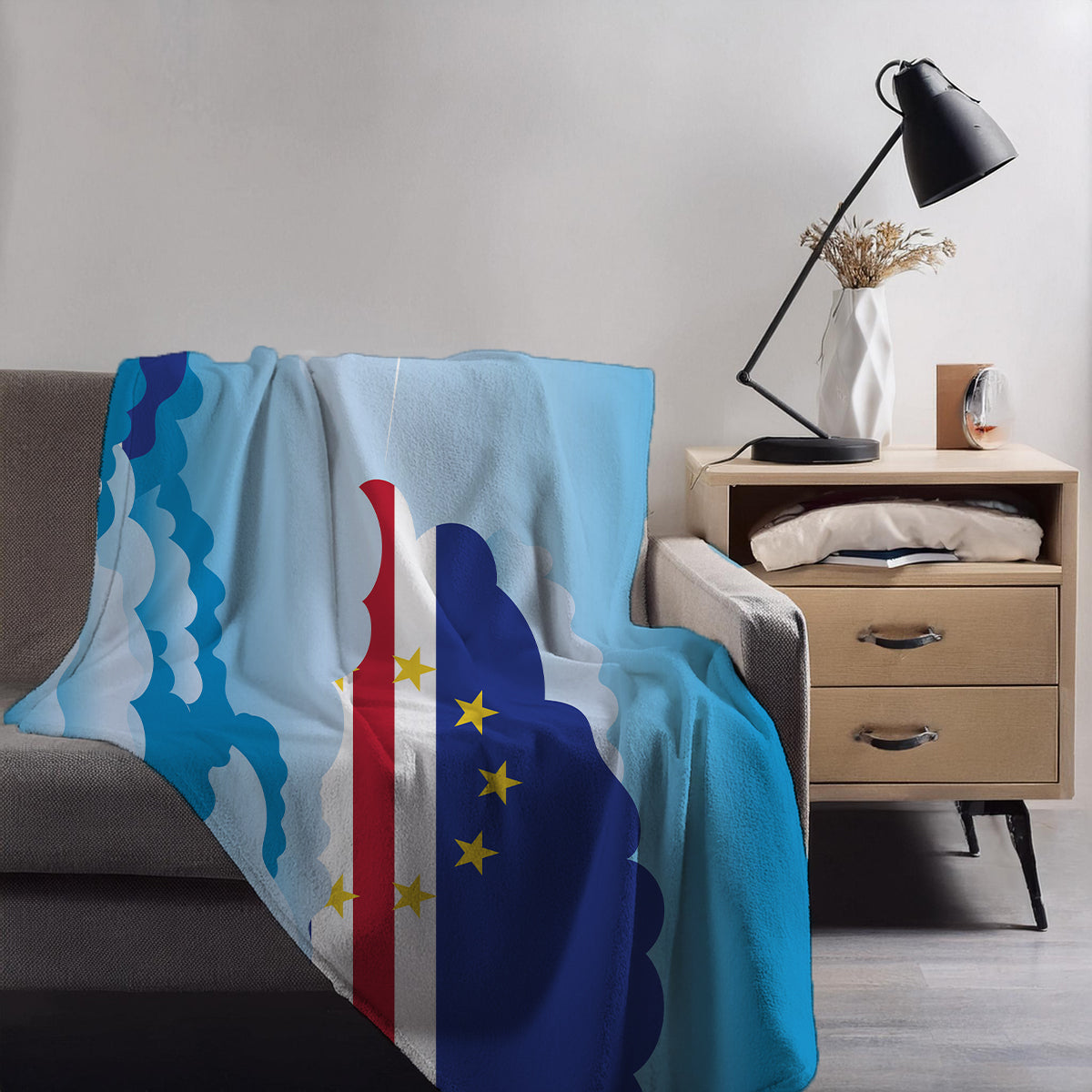 Cape Verde Day Clouds Blanket Throw