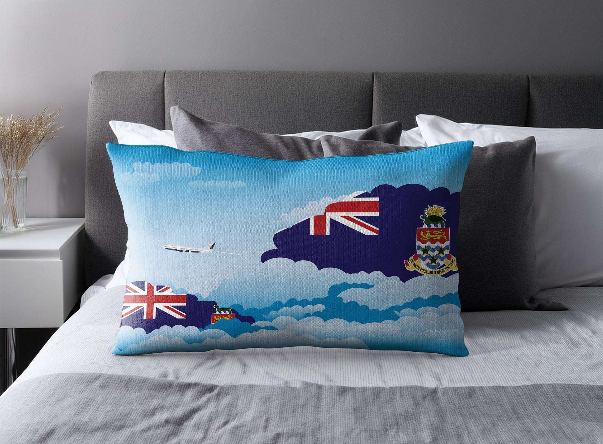 Cayman Islands Day Clouds Pillow Case and Pillow Throw