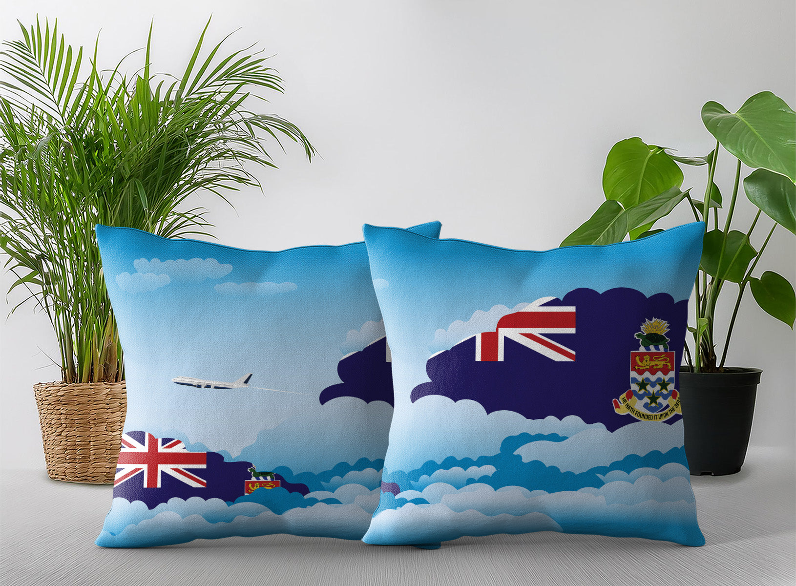 Cayman Islands Day Clouds Pillow Case and Pillow Throw