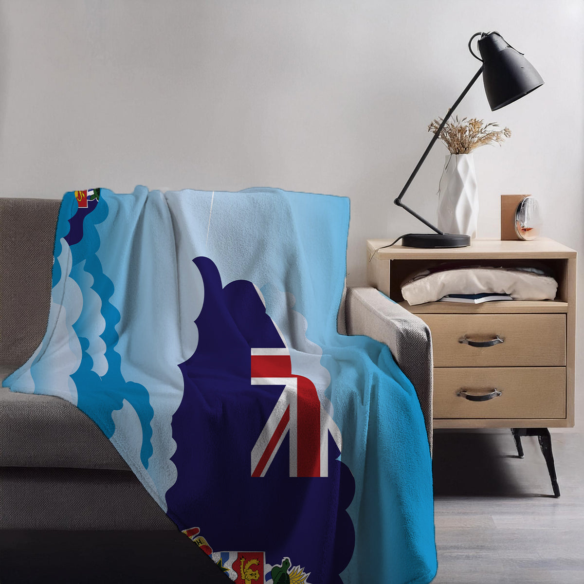 Cayman Islands Day Clouds Blanket Throw