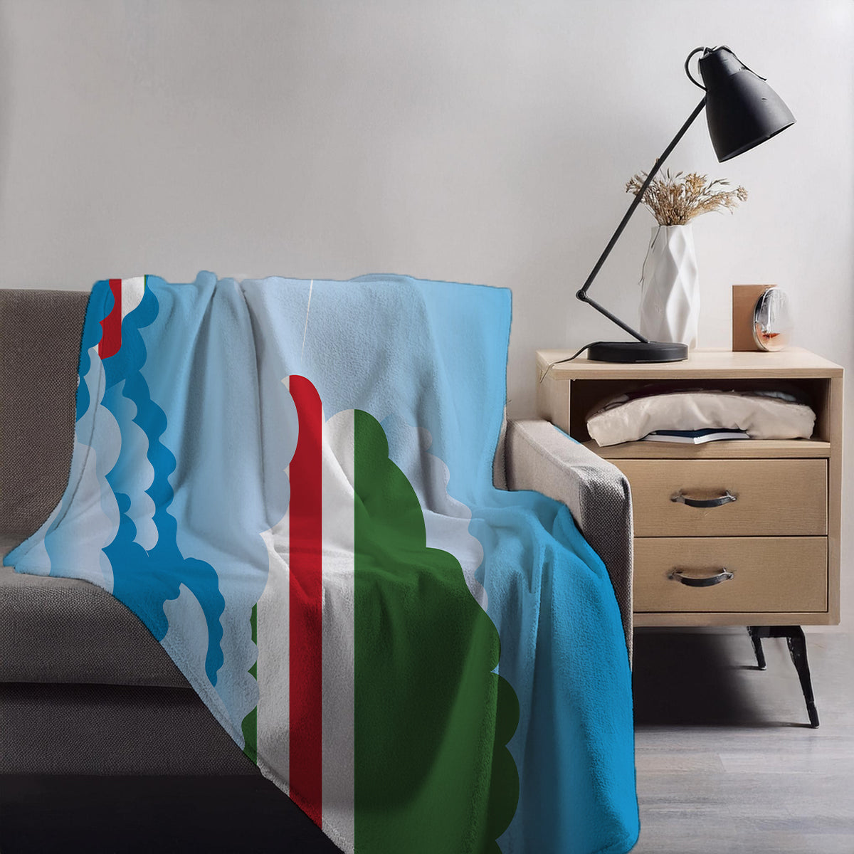Chechen Republic of Ichkeria Day Clouds Blanket Throw