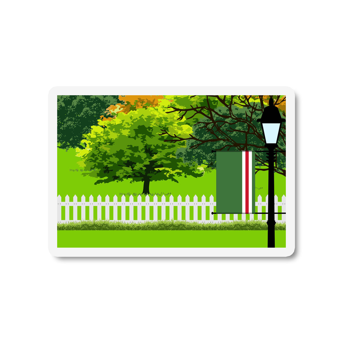 Chechen Republic of Ichkeria Trees Street Lamp Fridge Magnet