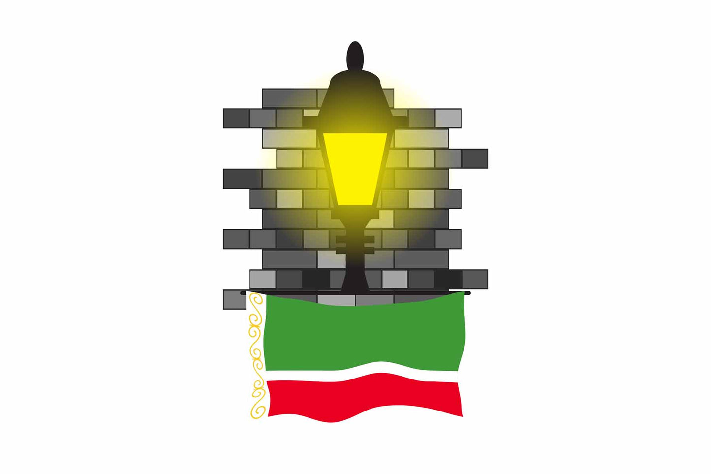 Chechen Republic Street Lamp Bricks Fridge Magnet