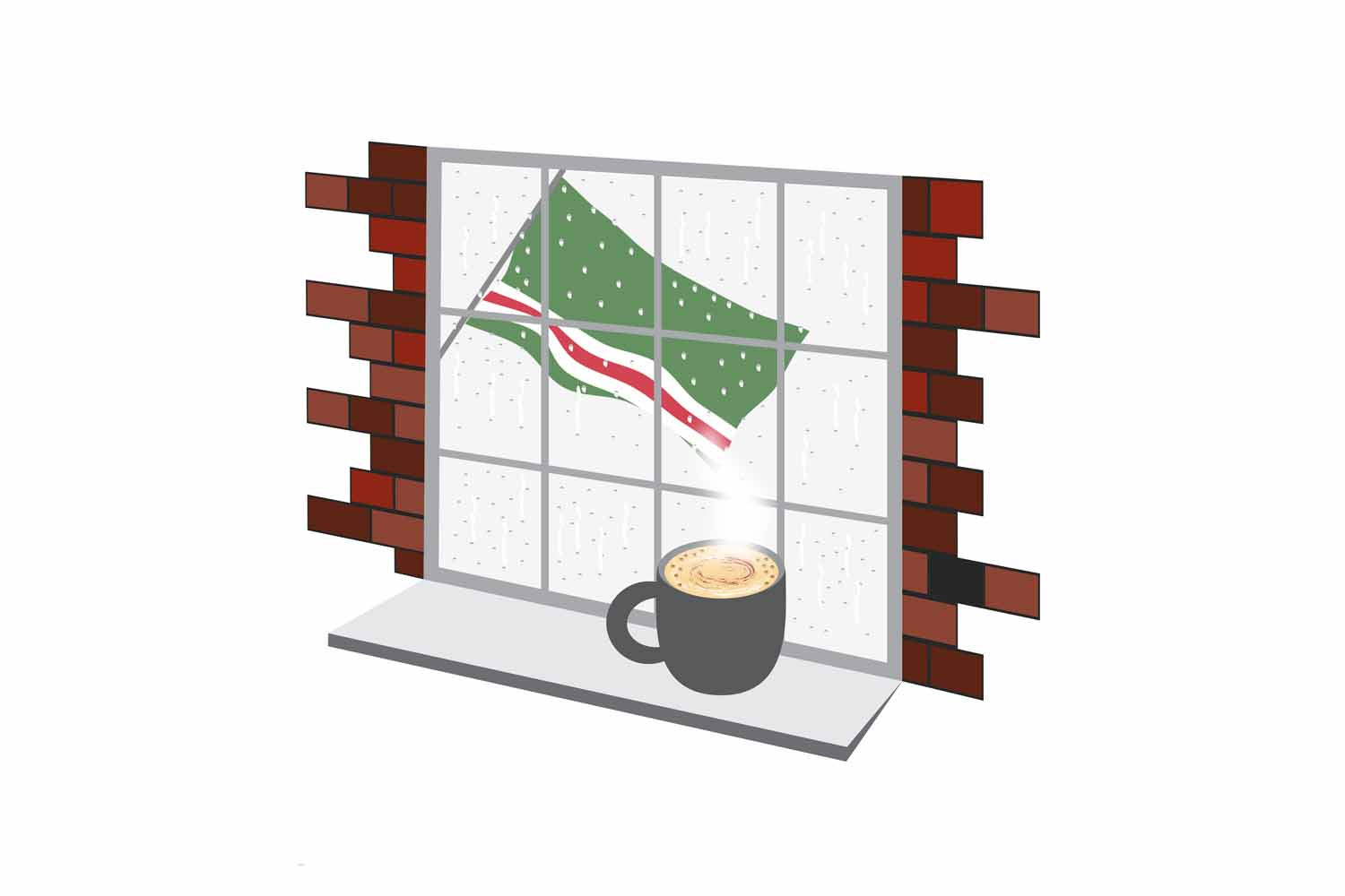 Chechen Republic of Ichkeria Coffee Rain Window Fridge Magnet