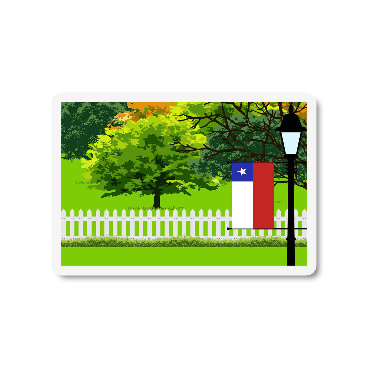 Chile Trees Street Lamp Fridge Magnet